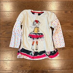 Vikita Girls' Polka Dot and Graphic Long Sleeve Top